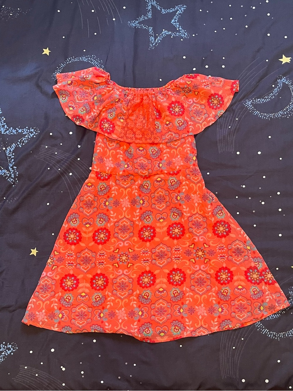 wonder nation Sz 10/12 Floral Off-Shoulder Girls Dress